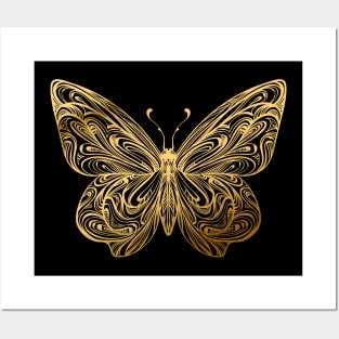 Gold Butterfly Posters and Art